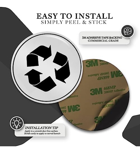 Conjunto De 2 Calcomanías De Basura Y Reciclaje | Uv Estable