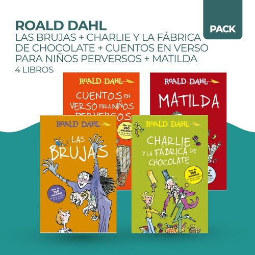 Brujas + Charlie Y La Fabrica De Chocolate + Cuentos En Vers