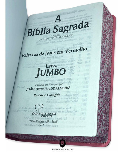Bíblia Sagrada Letra Jumbo Com Harpa E Corinhos Rosa