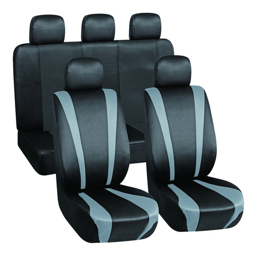 Set De Fundas De Asiento Negras Con Gris Motorlife