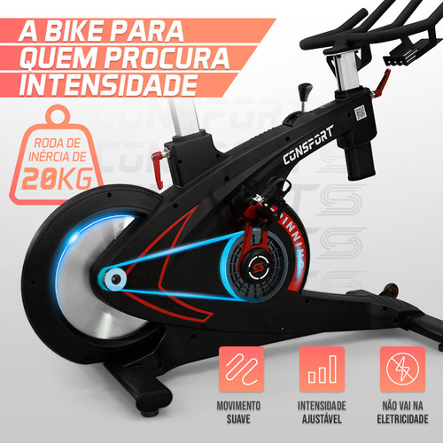 Bicicleta Ergométrica Spinning Profissional S500 Consport Cor Preto