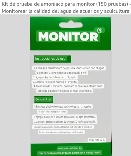 Kit Medidor Test De Ph, Amoniaco Nh3 Y Nh4 150 Pruebas