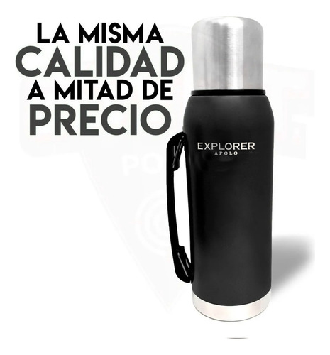 Imagen 6 de 10 de Termo Acero Inoxidable Explorer 1 Litro 24hs + Mate Térmico