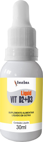 Liquid Vitamina D2 D3 - Suplemento Em Gotas - 30ml - Invebra