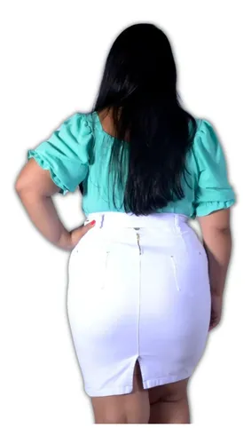 Saia jeans branca evangelica sales