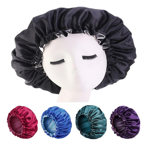 Gorro De Satín Para Dormir Y Proteger El Cabello Doble Capa