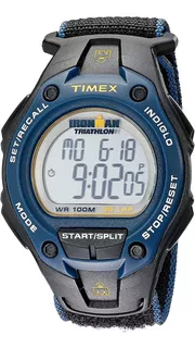 Reloj Timex Ironman Classic Para Hombre T5k413, Negro Y Azul