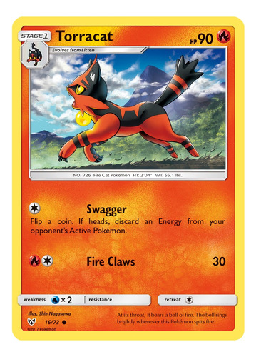 Cartas Pokemon Torracat 16/73 S&m Shining Legends SLG