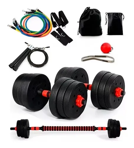 Pack Mancuernas 20 Kg + Boxeo + Kit 11 + Speed Rope Retiro