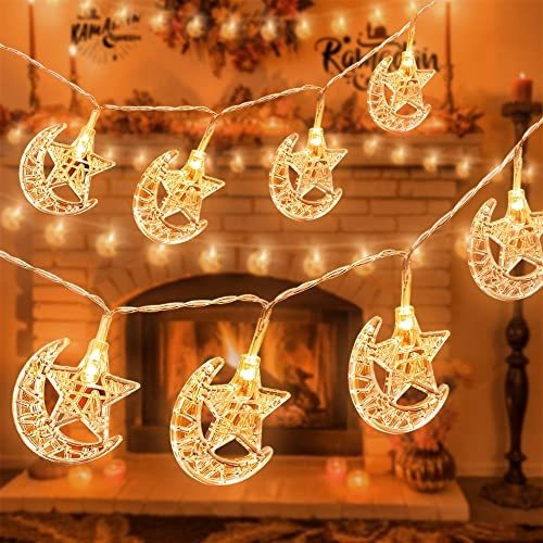 Acelist 40 Led Ramadan String Lights, Star Moon G7r9 6