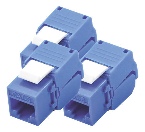 3 Módulos Linkedpro Jack Keystone Cat6 Azul Lp-kj-610-ttbu