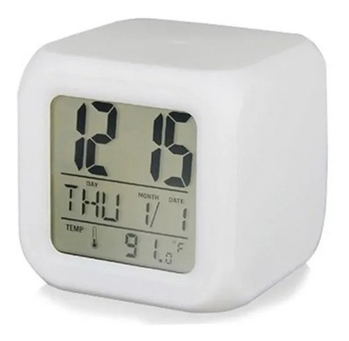 Reloj Digital Cubo Luces Led Alarma Despertador Temperatura