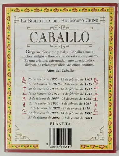 Caballo Horóscopo Chino Kwok Man-ho Ed Planeta Dk Libro (Usado)
