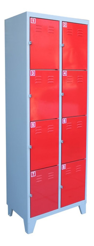 Locker Metalico Guardabolsos De 8 Puertas Para Candado