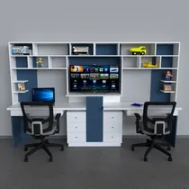 Comprar Escritorio Juvenil Doble Cajoneras Biblioteca S. Detroit Cta Azul
