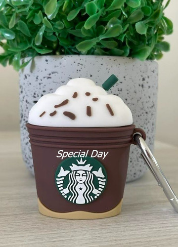 Funda Para Airpods 1/2 Generación | Case Protector Duradero Café Oscuro Airpods 1/2 Starbucks Café