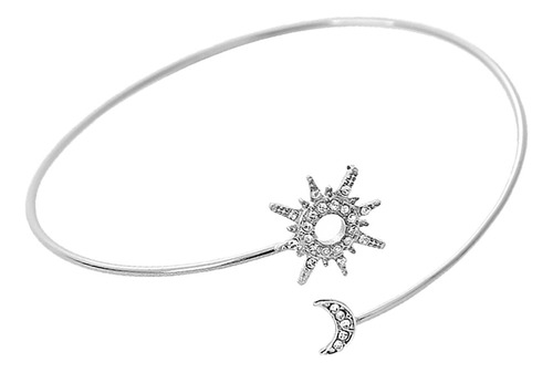 Brazalete De Brazo Para Mujer Sun Moon Minimalist Shiny Para