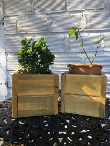 Para Tu Jardín Porta Maceta,macetero Madera Dura