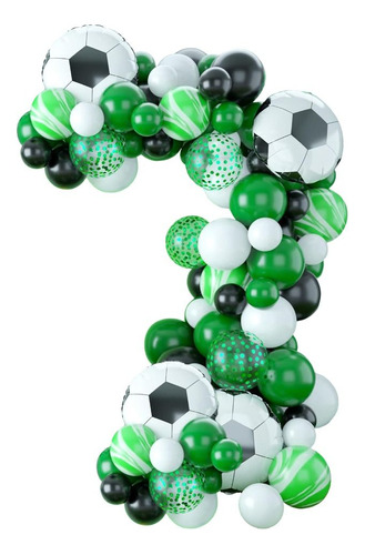 Kit De Guirnaldas Con Globos, Color Negro, Temática Deportiv