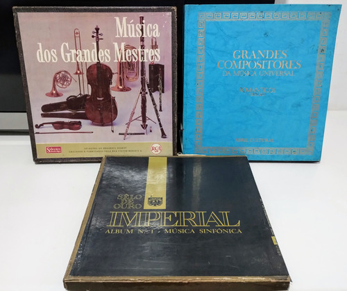 3 Box C/ 23 Discos Lp Vinil Antigos Música Clássica 