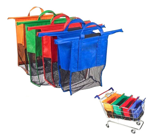 4 Unidades/juego De Bolsas Para Carrito De Supermercado