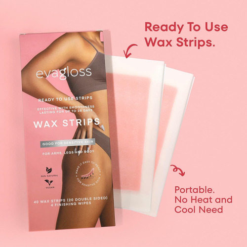 Wax Strips Hair Removal Kit Irreshine 40ct W/ Wipes