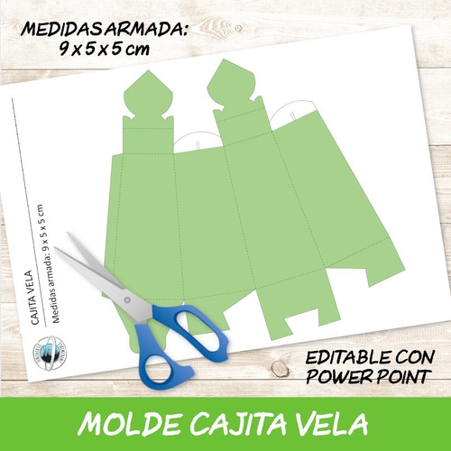 Kit Imprimible Molde Caja Vela Editable Power Point