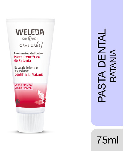 Pasta Dentífrica De Ratania Sabor Menta 75ml - Weleda