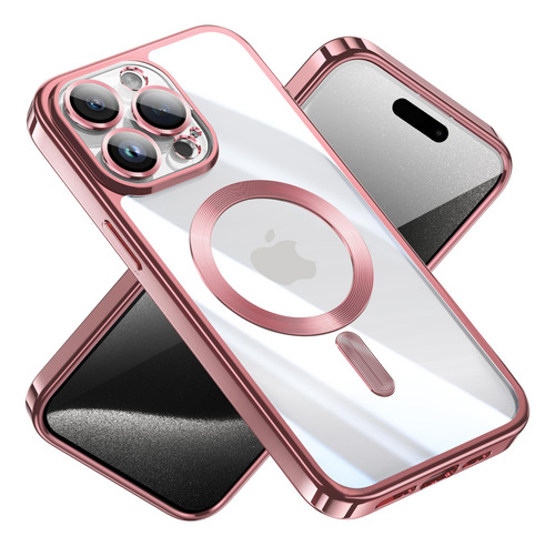 Funda Para iPhone 15 Pro Rosa Dorado Silicon