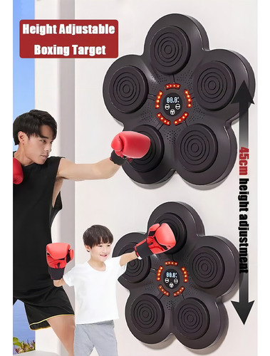Juego De Máquina De Boxeo Musical De Pared Color Negro