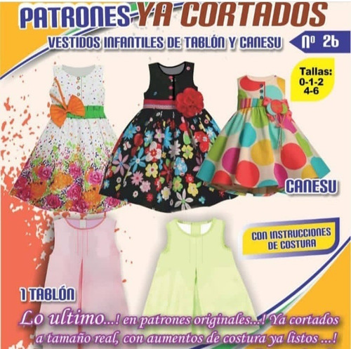 Patrones Ya Cortados Vestidos Infantiles De Tablón Y Canesu 