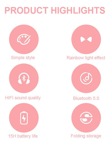 Auricular Bluetooth Micrófono Con Oreja De Gato