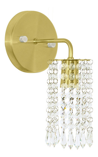 Arandela De Cristal Acrilico Clearcrillic Redonda Dourado