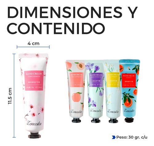 Set 5 Cremas Para Manos Suaves Combo A De Bolsillo Hidratante Reparadora Aroma De Frutas