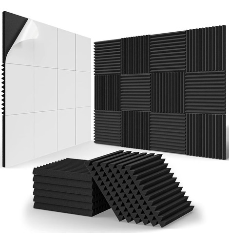 Set X24 Espuma Acústica Insonorizantes Para Estudios 30x30cm Negro