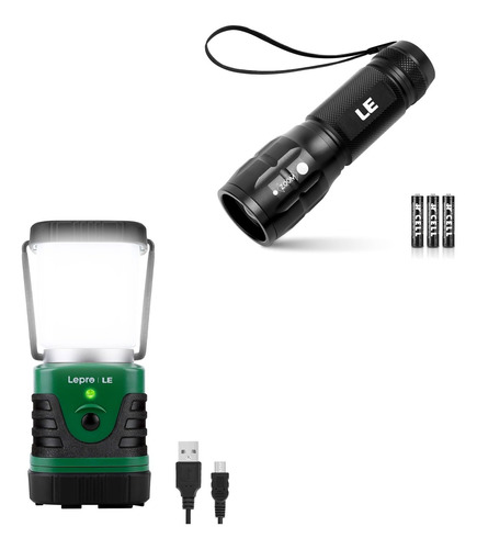 2 Articulos: Linterna Camping Led Recargable 1000lm Alto