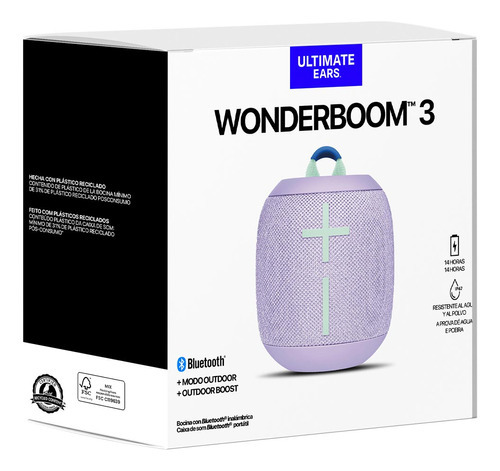 Parlante Ue Wonderboom 3 Bluetooth Ip67 Lavender Color Lavanda