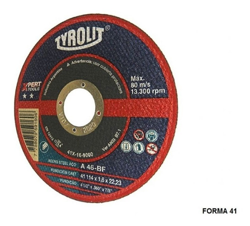 Disco Corte De Tyrolit Xpert 114 X 1,6 Mm Caja X 25 Un Gramabi Amoladora 4 1/2 Plano 115x1,6 Hierro 114x1,6 Inoxidable