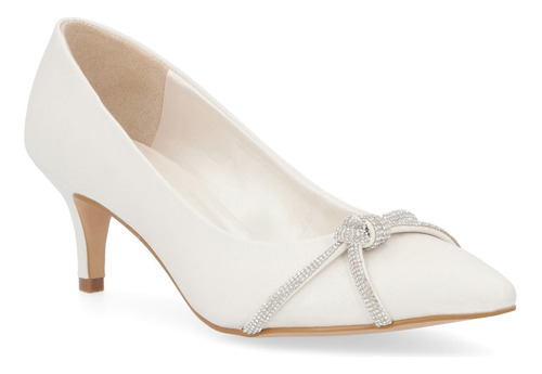 Zapatilla Dama De Tacón Blanco 6 Cm 196-07