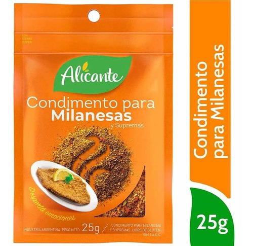 Alicante Condimento Para Milanesas Y Supremas X 25 Gr