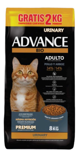 Alimento Para Gato Advance Bio Premium Urinary 8 Kg