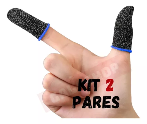 Kit 4 Pares Luva Luvinha de Dedo Gamer Anti-Suor Pubg Free Fire