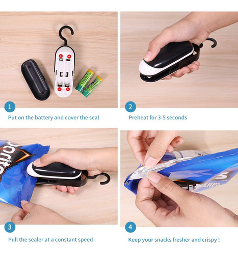 K Mini Sellador De Bolsas, Paquete De 2: Sellador Térmico