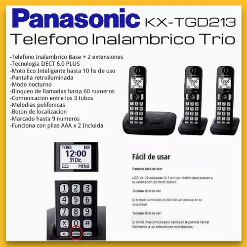 KX-TGD213 Teléfono Inalámbrico DECT - Panasonic Latin America