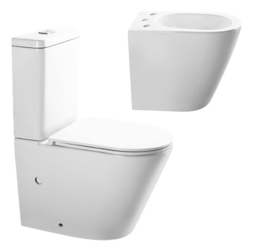 Combo Inodoro Largo Piazza Padova Blanco + Bidet