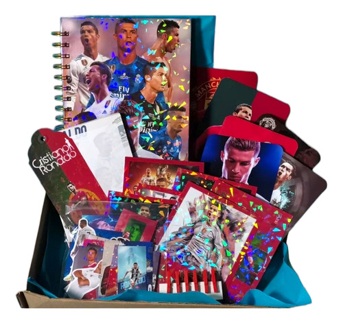 Cristiano Ronaldo Cr7 Pack Holográfico Cuaderno Polaroids +