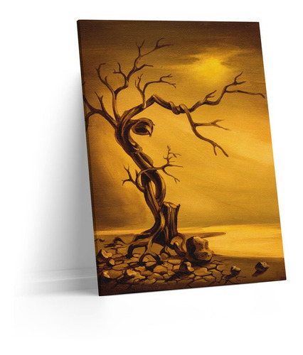 Cuadro Lienzo Canvas 60x80cm Arbol Seco Desierto Tipo Oleo