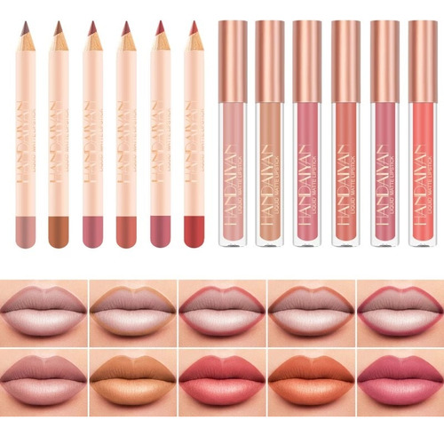 Batom Matte Gloss Set À Prova D'água De Longa Duração