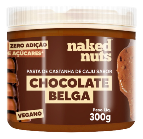 Pasta Castanha De Caju 300g Creme Sem Açúcar Chocolate Belga
