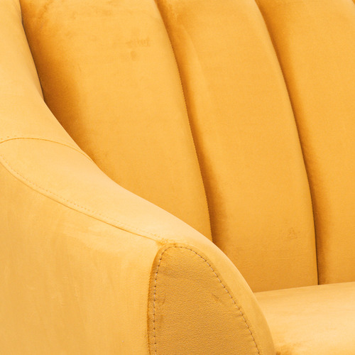 Sillón Individual Ocasional Vintage Moderno Minimalista Color Mostaza Diseño De La Tela Terciopelo